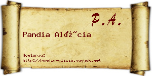 Pandia Alícia névjegykártya